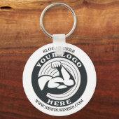 Webサイトアドレス付きビジネスブランドロゴ キーホルダー (正面)