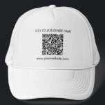 WebサイトアドレスQRコードビジネスの追加 キャップ<br><div class="desc">ビジネスWebサイトのURLとビジネス名をクリック「パーソナライズ」ボタンで追加する。QRコーユニークドフィールドにくもの巣アドレスを追加すると、自動的にQRコードが生成される。</div>