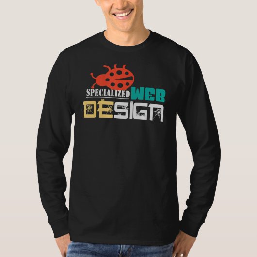 Webサイトコードスペシャリストくもの巣デザイナ Tシャツ (正面)