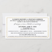 Webサイトシンプルのエレガント金ゴールドたった今結婚しました 案内状 (裏面)