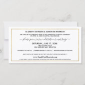 Webサイトシンプルエレガントブラック&金ゴールドたった今結婚しました 案内状 (裏面)