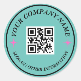 WebサイトリンクQRコードミニマル会社名ステッカー ラウンドシール