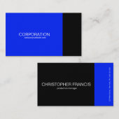 Webサイト付きの青と黒のクラスの名刺 名刺 (正面/裏面)