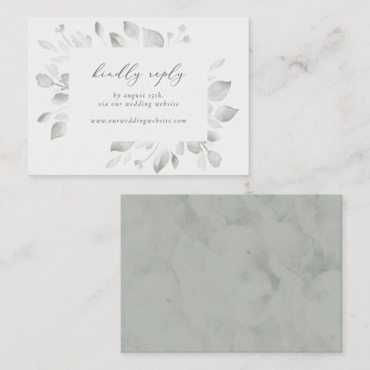 Webサイト挿入によるDreamy Folids RSVP エンクロージャーカード (正面/裏面)