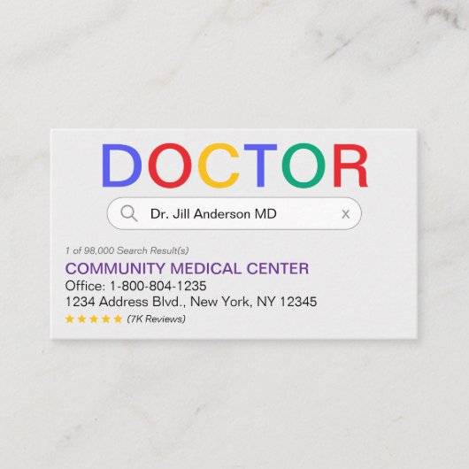 Webサイト検索結果ドクターアポイントメント 名刺 (正面)