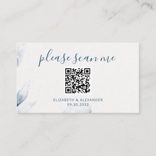 WebサイトQRコードブルー水色モダンシンプル エンクロージャーカード (裏面)