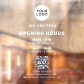 WebサイトQRコード付きビジネスロゴ&営業時間 ウィンドウサイン (シート2)