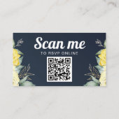 WebサイトQRコード黄色の水色モダンネイビーブルー エンクロージャーカード (裏面)