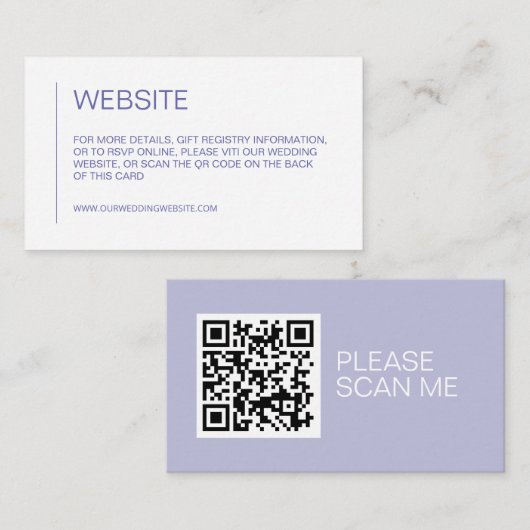 WebサイトQRコーミニマルドのシンプル周遊結婚 エンクロージャーカード (正面/裏面)