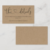Webサイ結婚トのエンクロージャカード- Kraft素朴 エンクロージャーカード (正面/裏面)