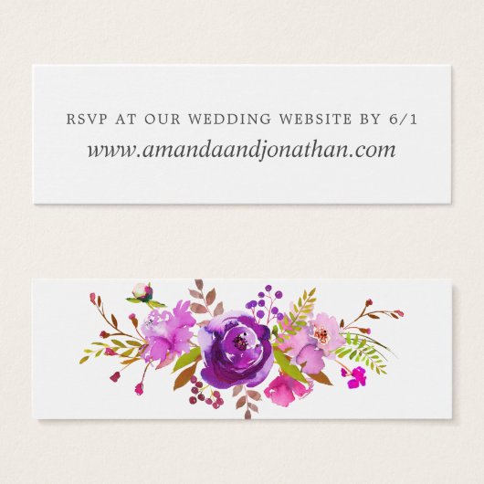 Webサイ結婚トRSVPでのPurpleとVioletの返信 (正面&裏面)