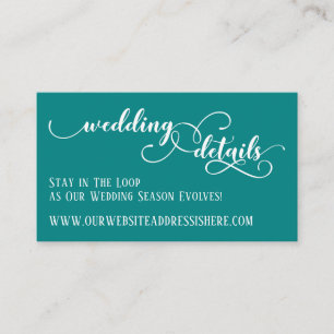 Webサ結婚イトの詳細(詳細なスクリプト、ティール(緑がかった色)) エンクロージャーカード