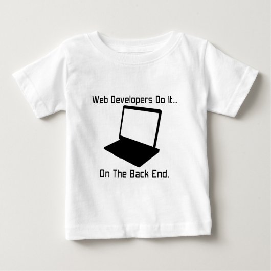 Web開発者は裏側でそれをやる... ベビーTシャツ (正面)