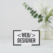 Web Designプレーンはっきりしたブ縁どエレガントク 名刺 (スタンド正面)