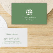 Web Designミニマルモダンリストの緑と白 名刺