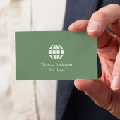 Web Designミニマルモダンリストの緑と白 名刺