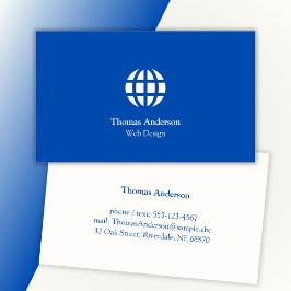 Web Designミニマルモダンリストブルーとホワイト 名刺