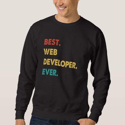 Web Developer Retro Best Web Developer Ever スウェットシャツ (正面)