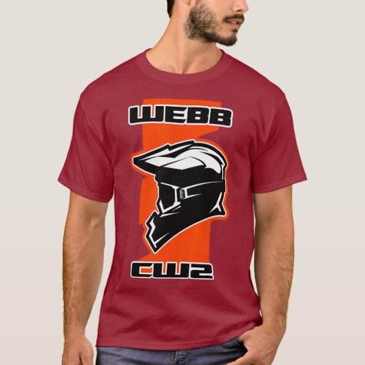 Webbダートバイクレーシングオレンジ Tシャツ (正面)