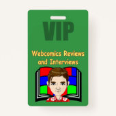 Webcomicsレビューとインタビューのバッジ バッジ (正面)