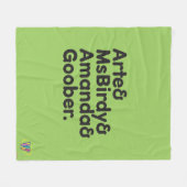 Webkinzの名前のデザイン フリースブランケット (正面(横))