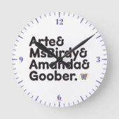 Webkinzの名前のデザイン ラウンド壁時計 (正面)