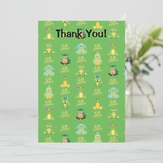 Webkinzの環境にやさしいことをしようパターン サンキューカード (スタンド正面)