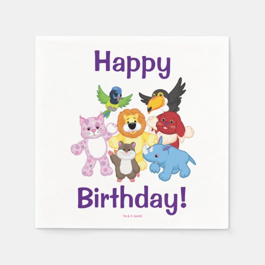 Webkinzへようこそ！ スタンダードカクテルナプキン (正面)