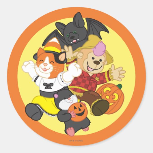 Webkinzハロウィンは月をかわいがります ラウンドシール (正面)