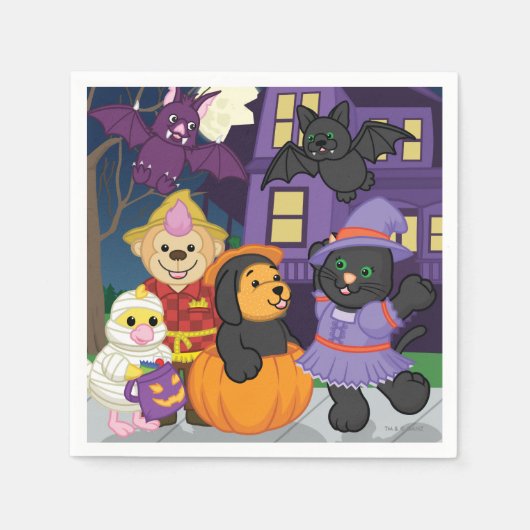 Webkinzハロウィーントリックまたはトリート スタンダードカクテルナプキン (正面)