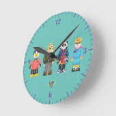 Webkinzピクセルホスト ラウンド壁時計 (傾斜)