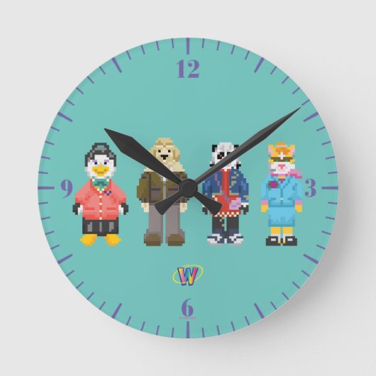 Webkinzピクセルホスト ラウンド壁時計 (正面)