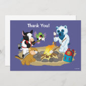 Webkinz |のキャンプファイヤーのマシュマロ サンキューカード (正面/裏面)