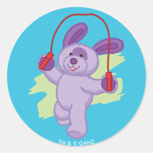 Webkinz のブドウのソーダ子犬の省略ロープ ラウンドシール
