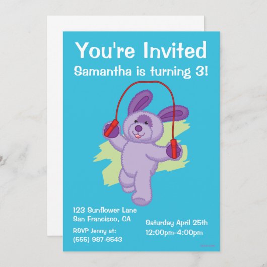 Webkinz |のブドウのソーダ子犬の省略ロープ 招待状 (正面/裏面)