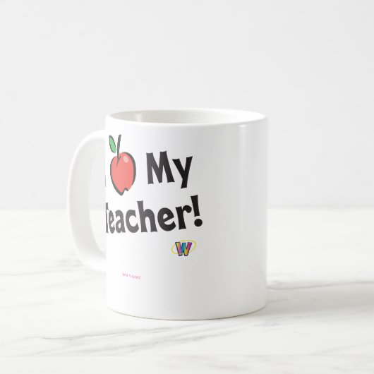 Webkinz: 私は私の先生を愛します! コーヒーマグカップ (正面左)