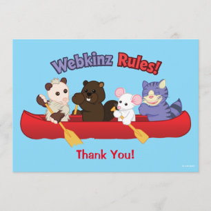 Webkinz Webkinzの規則のカヌー旅行 サンキューカード
