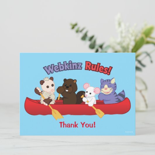 Webkinz | Webkinzの規則のカヌー旅行 サンキューカード (スタンド正面)
