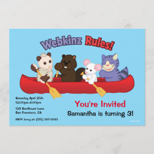 Webkinz Webkinzの規則のカヌー旅行 招待状