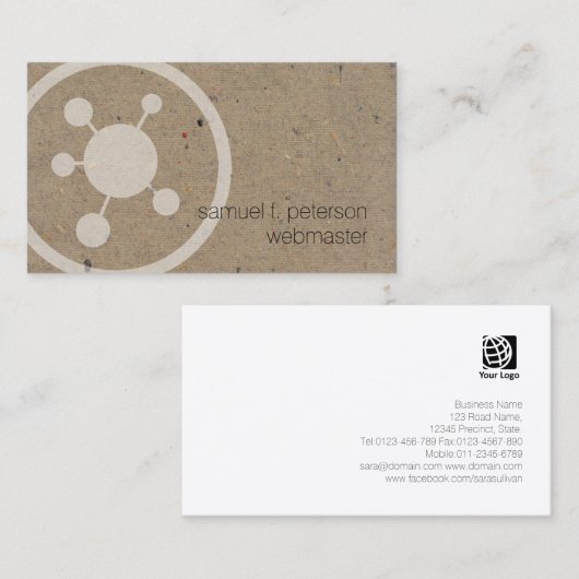 Webmasterネットワークポイントアイコン自然紙 名刺 (正面/裏面)