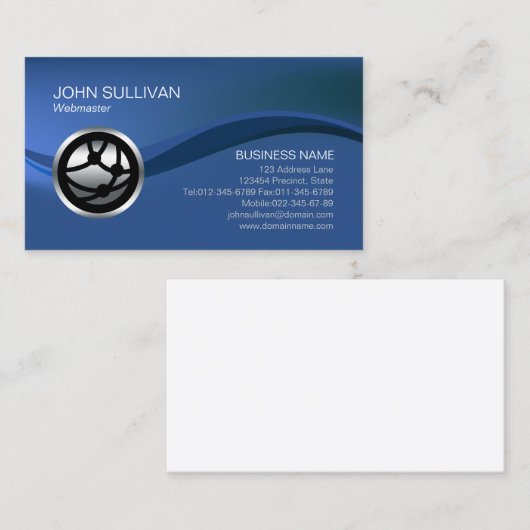 Webmaster Internet Globeネットワークアイコン 名刺 (正面/裏面)