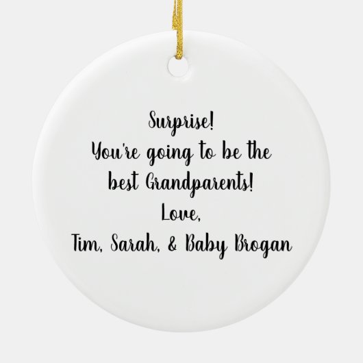 Web's Expectingベビー発表セラミックオーナメント セラミックオーナメント (裏面)