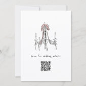 website Hand Drawn Chandelier Bow Wedding  招待状 (裏面)