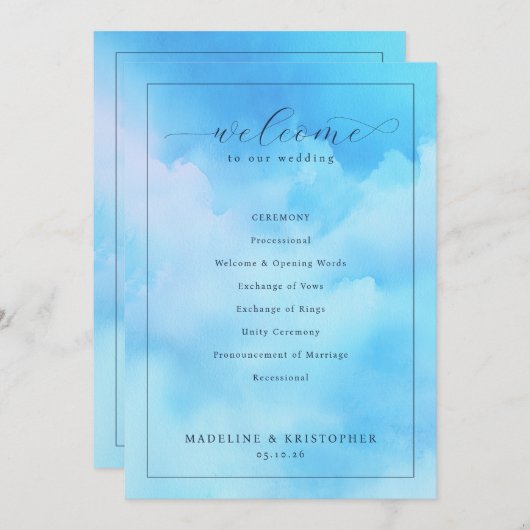 "Wed" Blue Cloudy Sky Ceremony Schedule プログラム (正面/裏面)