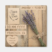 Weddiのパーソナライズされた木製磁石の日付を保存する マグネット (正面)