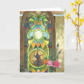 weddinを祝う美しい汚れのガラスパネル カード (黄色い花)