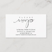 Wedding電子メールまたは文字メッセージを介してRSVPを招待 エンクロージャーカード (正面)