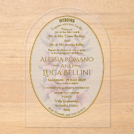 Wedding Acrylic Floral Elegant Minimalist アクリル招待状
