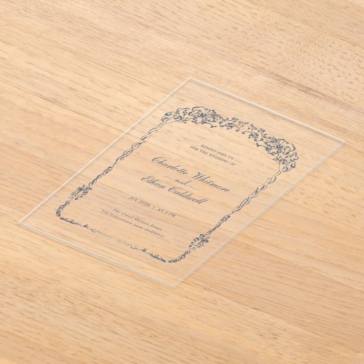 Wedding Acrylic Invitation I Baroque Elegant Frame アクリル招待状 (レイダウン)