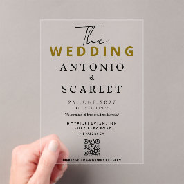 Wedding Aesthetic QR Code Elegant And minimalist アクリル招待状